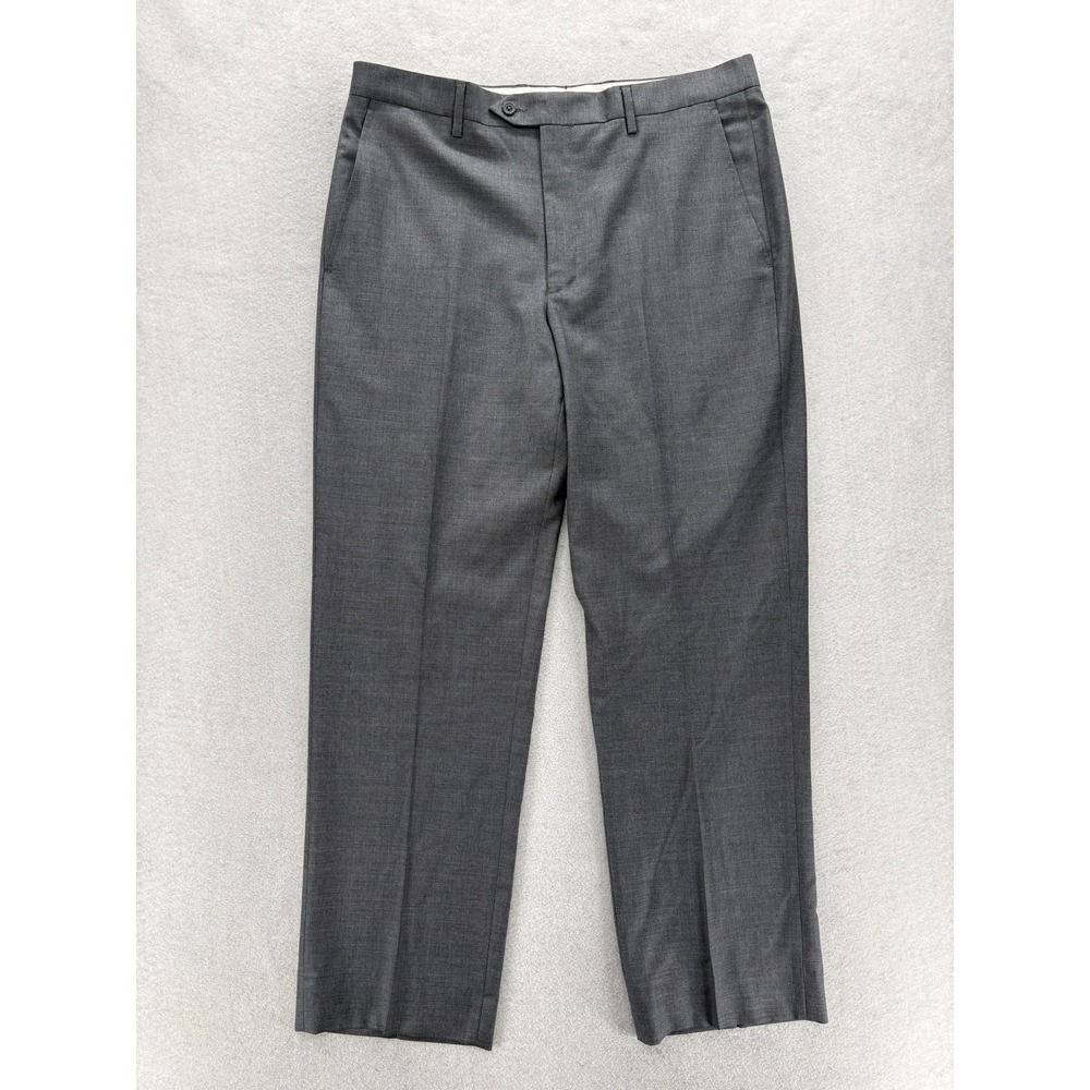 Santorelli Romeo Dress Pants Mens 36x32 Gray Virgin Wool Regular Fit Italy